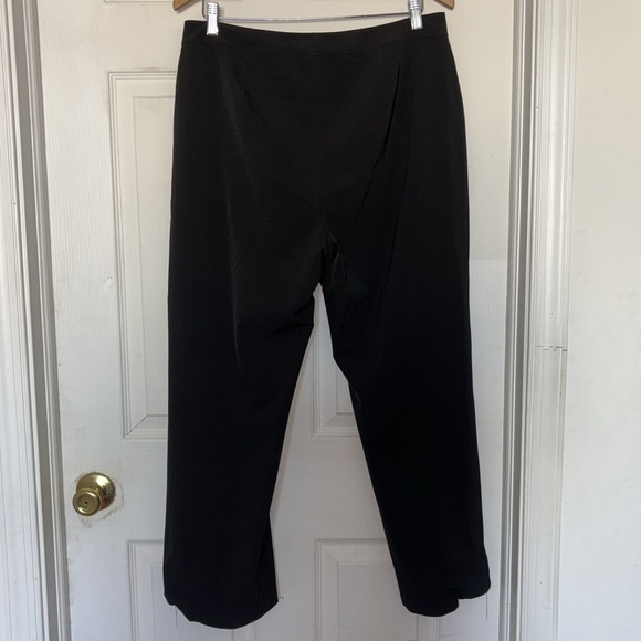 Womyn Cropped Black Side Slit Dress Pants - Picture 2 of 5